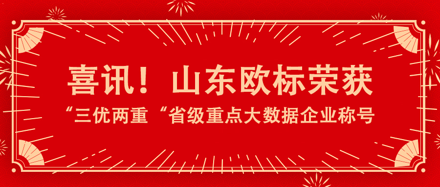 山東歐標榮獲省級重點大數據企業稱號